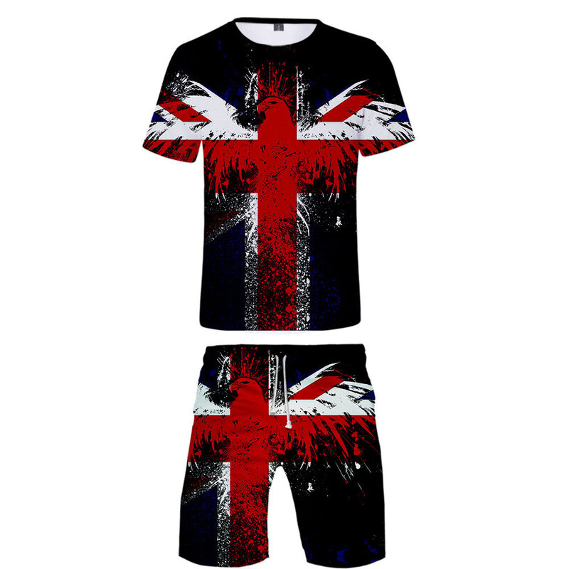 3 zu 14 Jahre Kinder Anzug USA Flagge 3D Gedruckt Jungen Mädchen T-shirt und Shorts Amerikanischen Stars Streifen T-shirt Streetwear kostüm Set