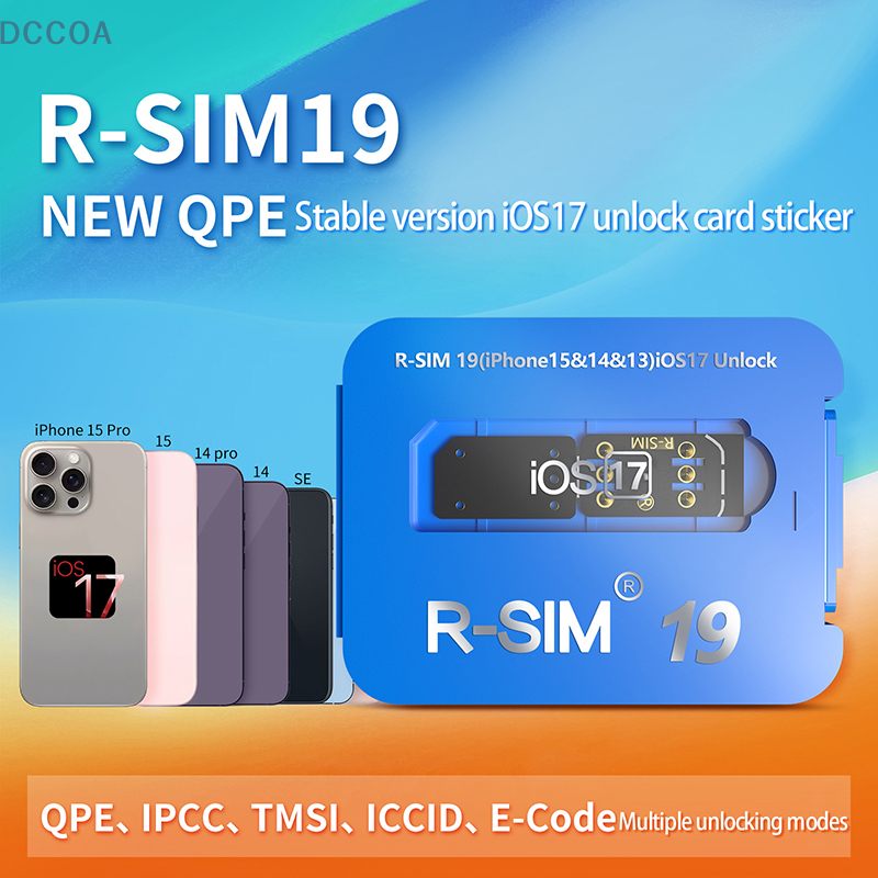 R-SIM19 QPE 안정적인 IOS17 릴리스 카드, 애플 6-17 잠금 해제 전체 범위, 신제품