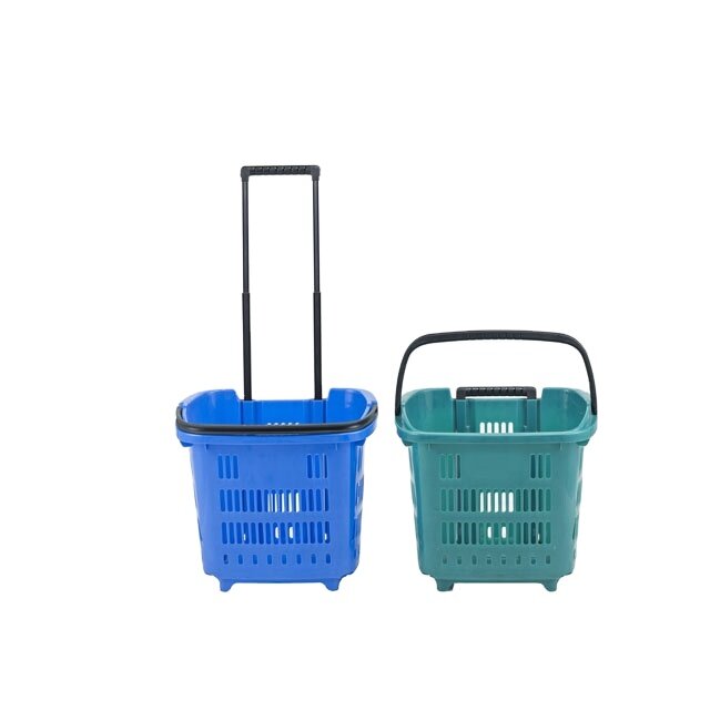 Manufacturer Grocery Goods Food Plastic Shopping Basket Storage with Hand for Supermarket Hot Sales Products