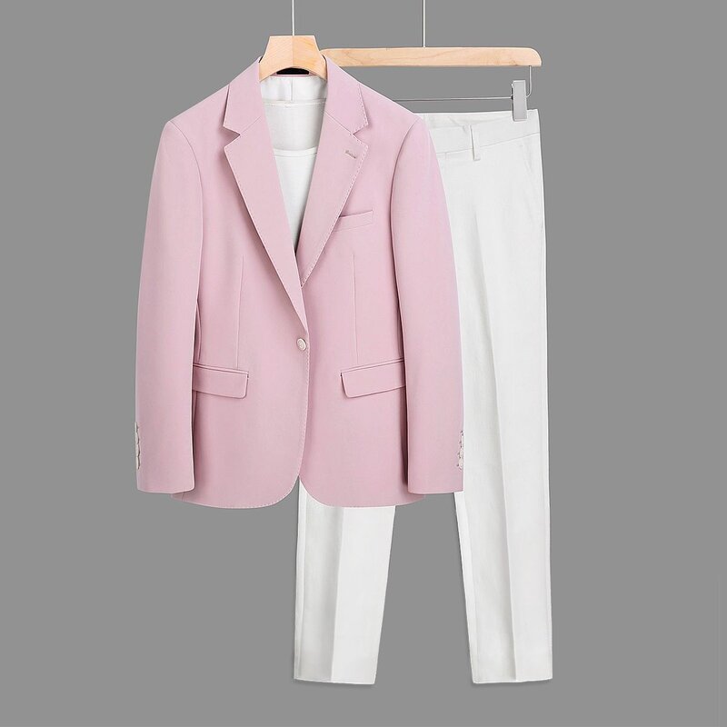 Terno de negócio Z201slim-large size, jaqueta de manga comprida de cor sólida, elegante e high-end