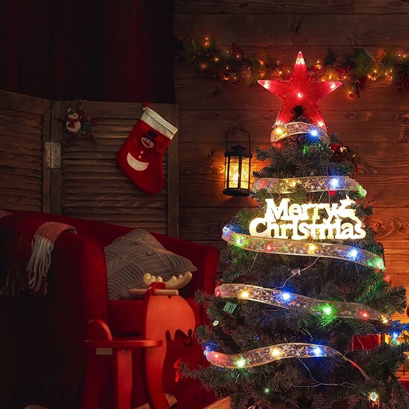 Guirnalda de luces LED para Navidad, cinta decorativa para árbol de Navidad, vacaciones, boda, 2M