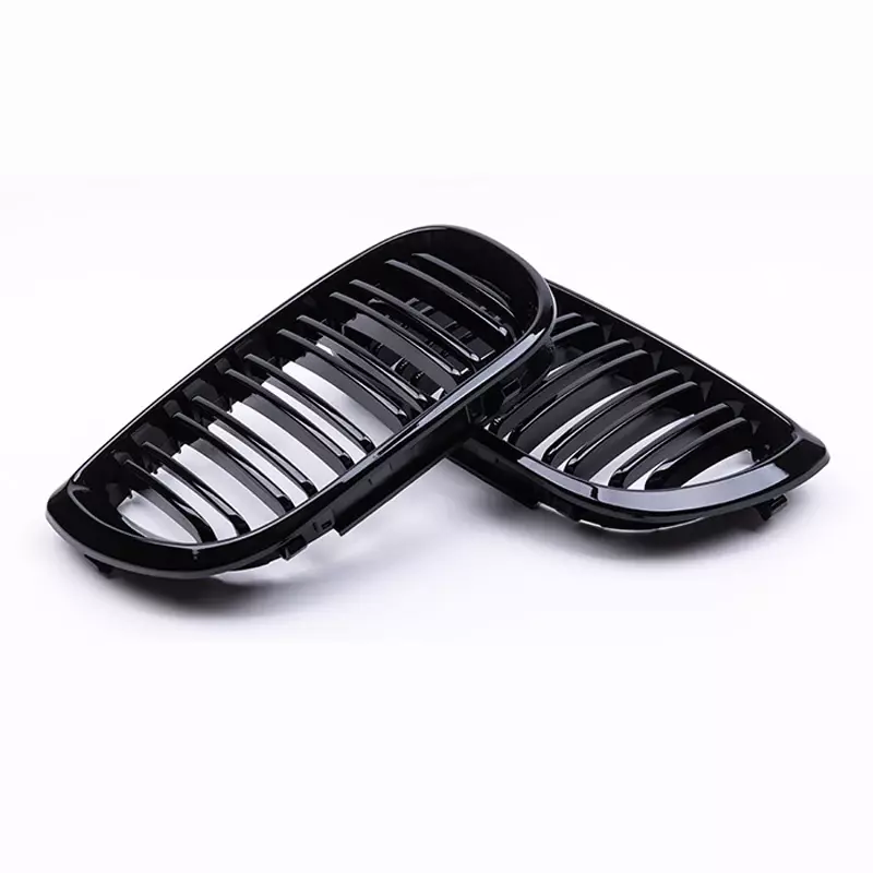 Car Front Kidney Grill Gloss Black Double Slat Hood Grille Racing Grills for BMW 3 Series E46 4 Door 2002-2005 Car Replacement