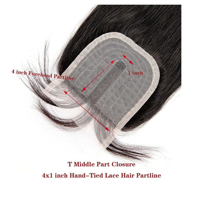 12 дюймов T4x4x1 часть кружева закрытия средней части бразильские прямые человеческие волосы кружева закрытия для черных женщин оптовая цена