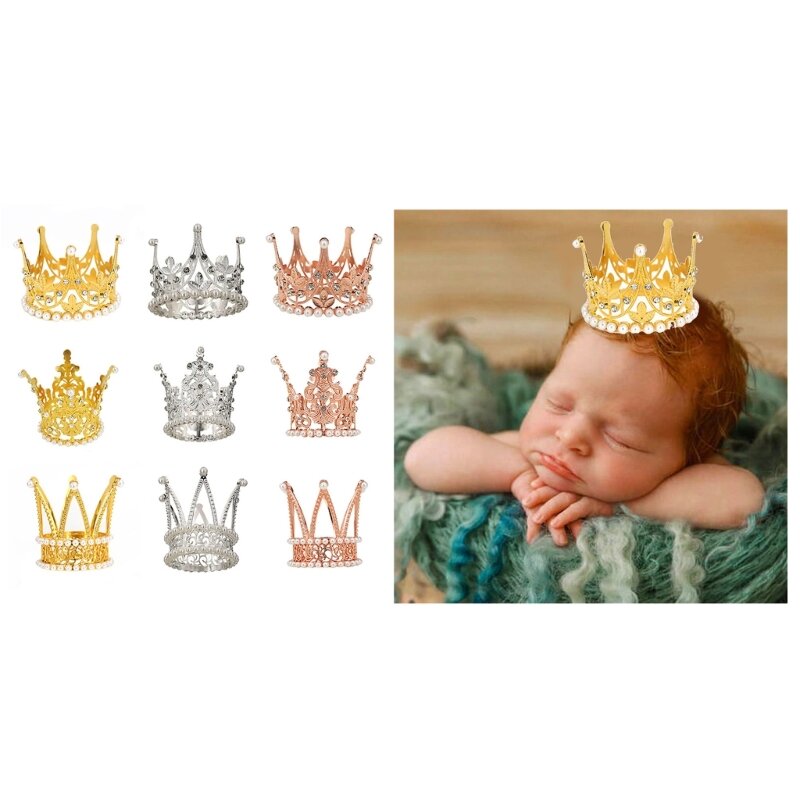 Fotografia noworodkowa Korona dla niemowląt Wykwintna korona dla niemowląt Stwórz magiczną atmosferę dla swojego małego księcia