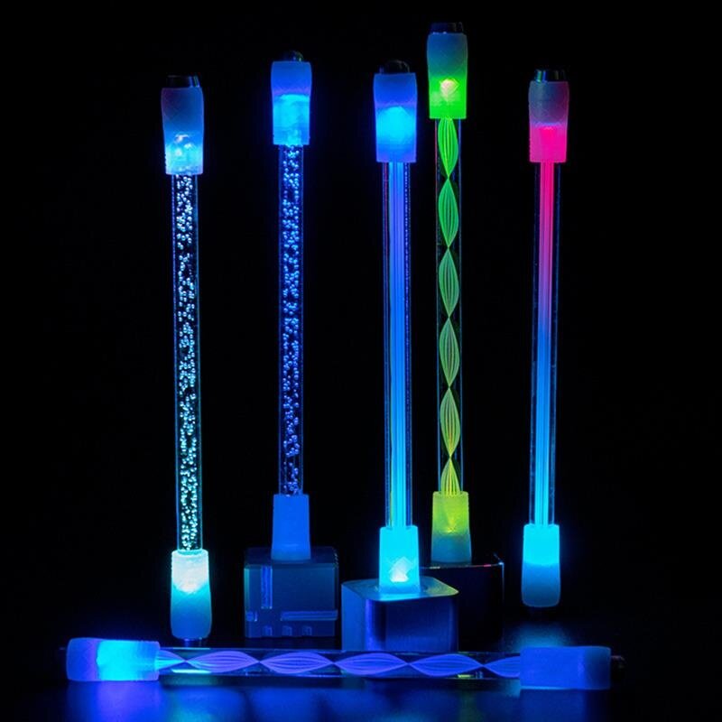 Profissional led luz girando caneta spinner pro fidget rotativa brinquedos adultos anti-stress antiderrapante para frete grátis