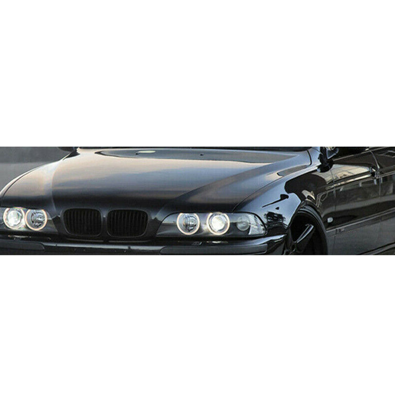 1 Pasang Gloss Hitam Bumper Depan Hood Ginjal Grille Bar Kembar Bilah Ganda Cocok untuk BMW E39 525i 528i 530i 540i Facelift 1998-2003
