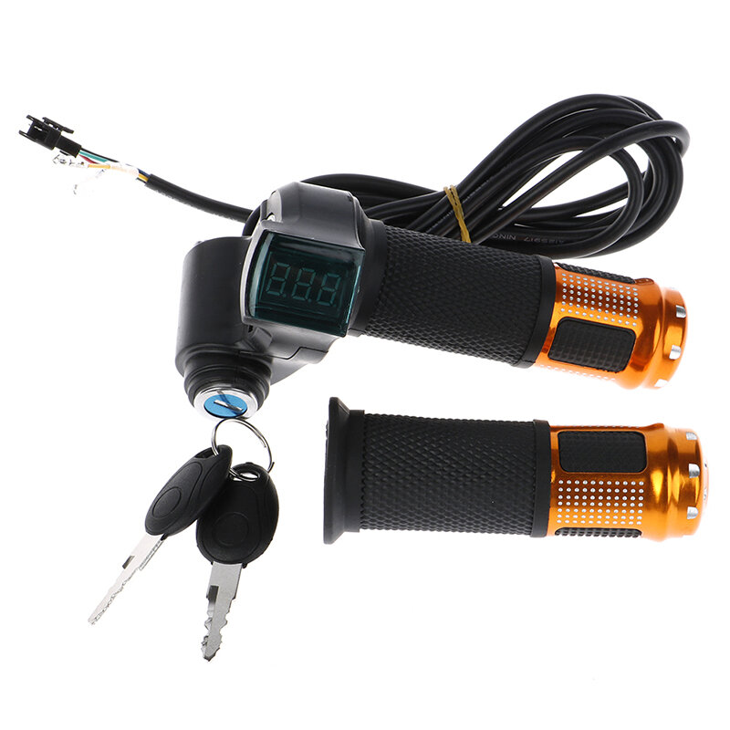 1 pair 12-96V E bike Twist Throttle with Handle For Electric Bike Throttle with LCD Handle Throttle
