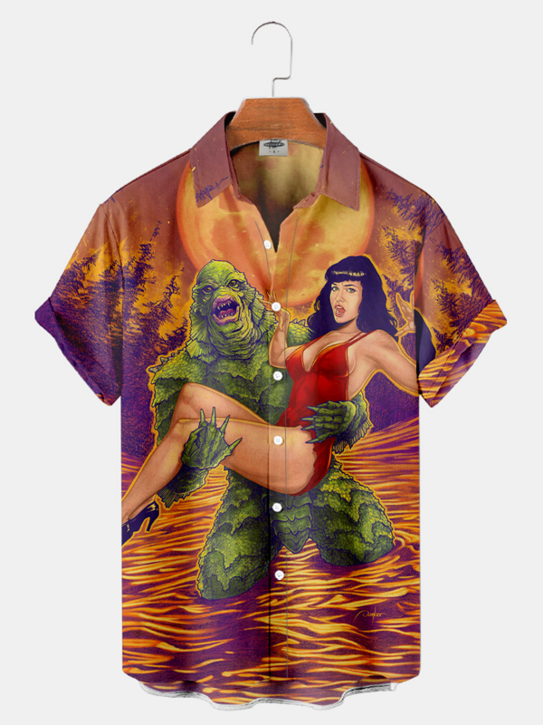 قميص هاواي كبير الحجم للرجال ، ملابس Y2K ، طباعة ثلاثية الأبعاد ، زهور ، هاراجاو ، حقيقي ، مستورد من الصين ، مضحك ، اجتماعي