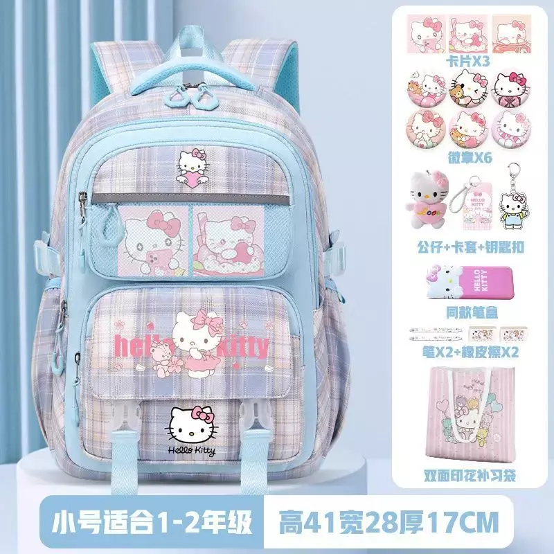 Sanrioハローキティハローキティスクールバッグ子供用、女性漫画バックパック、学生大容量、新しい