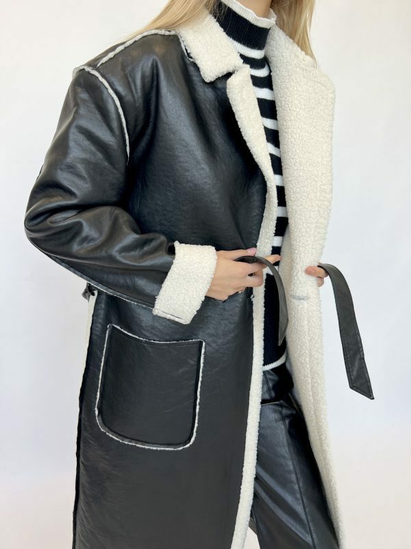Giacca invernale in pelle PU calda cappotto in pelle sottile da donna alla moda High Street Lamp Core velluto spesso lungo cappotto in pelle da donna