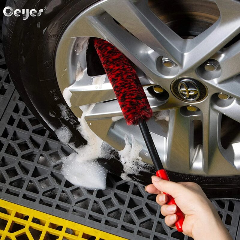 Car Wheel Woolies Plush Soft Alloy Wheel Cleaning Brush Detailing Brushes For Auto Motorcycle Maintenance Care Clean Tool