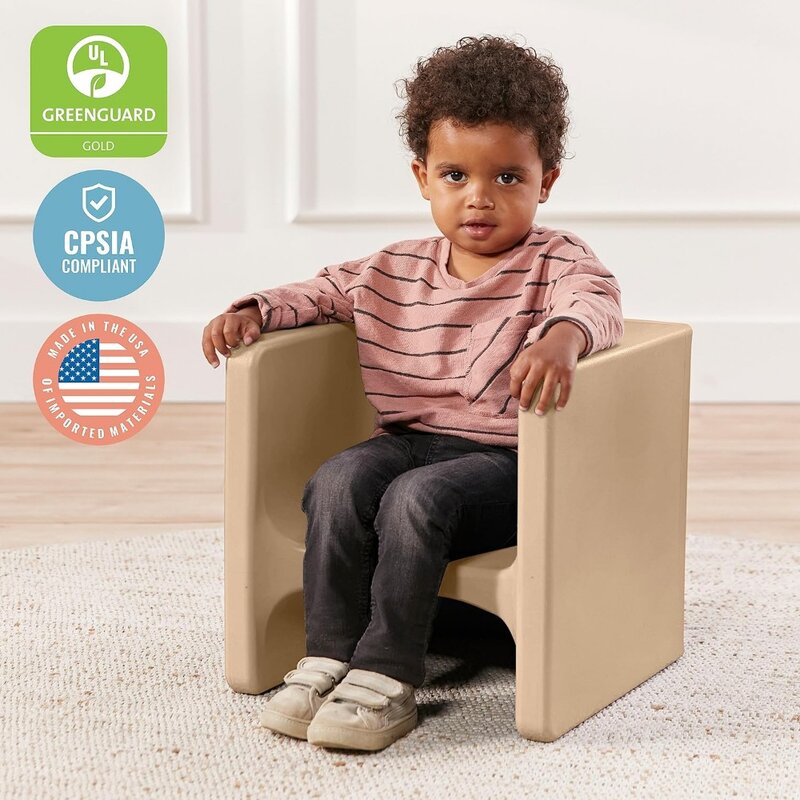 Table and Cube Chair Set Study Table for Kids Bedroom Furniture Set Games Children Tables & Sets Sand 3-Piece Freight Free Child