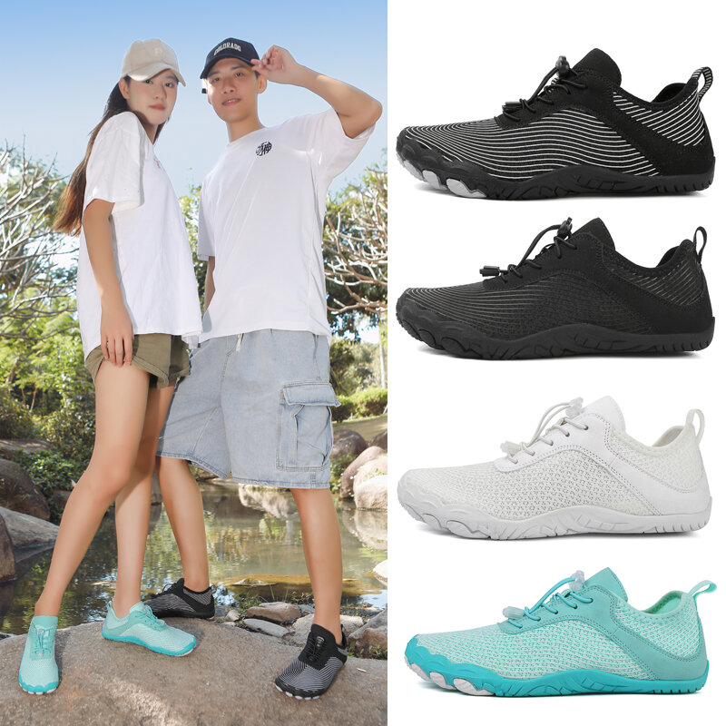 Sapatos Aqua de praia slip-on para homens e mulheres, sapatos de caminhada respiráveis, tênis leves e antiderrapantes, vadear