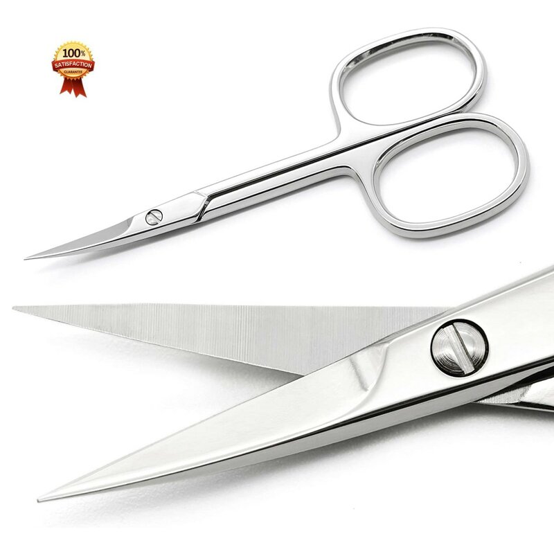 Gunting pemotong kuku profesional alat manikur besi tahan karat alat perawatan pisau melengkung tajam untuk kulit kering bulu mata alis