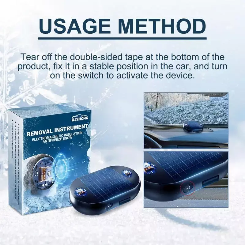 Dispositif anti-gel pour vitres de voiture, dégivreur de glace portable, pare-brise, déneigement, dégivrage à micro-ondes
