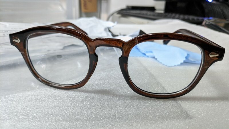 جوني ديب ستايل-نظارات ريترو ستايل للرجال والنساء ، عدسات بصرية ، عدسات شفافة ، إطار أسود