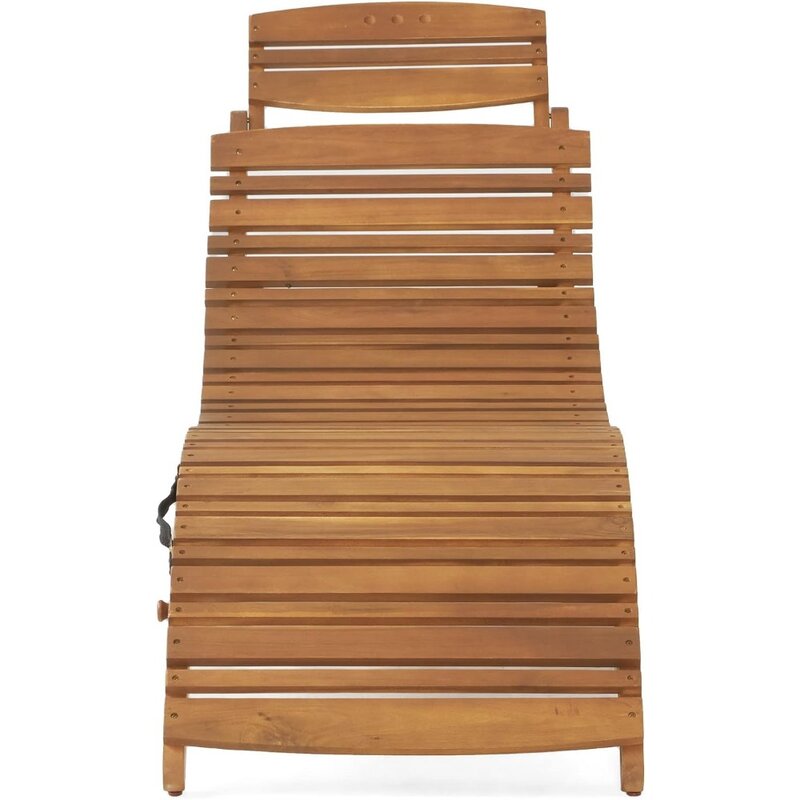 Set kursi Lahaina Wood Outdoor, Set kursi malas kuning alami untuk furnitur ruang tamu 2 buah