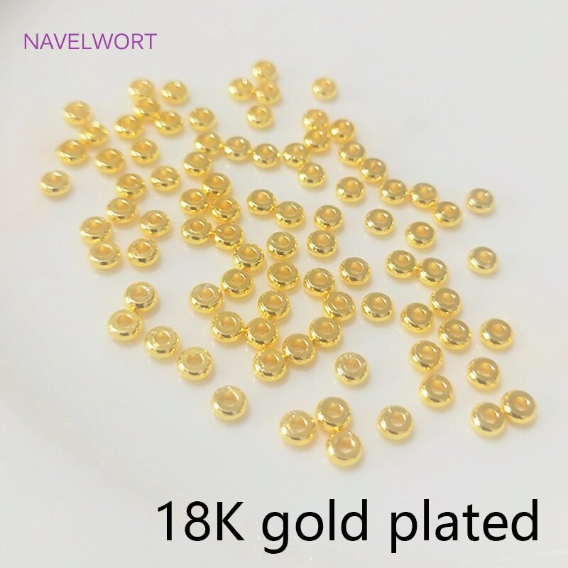 18k Gold Plated Spacer Beads para Bracelet Making, Beading, Acessórios para Jóias, DIY, Jóias Fazendo Suprimentos, Atacado