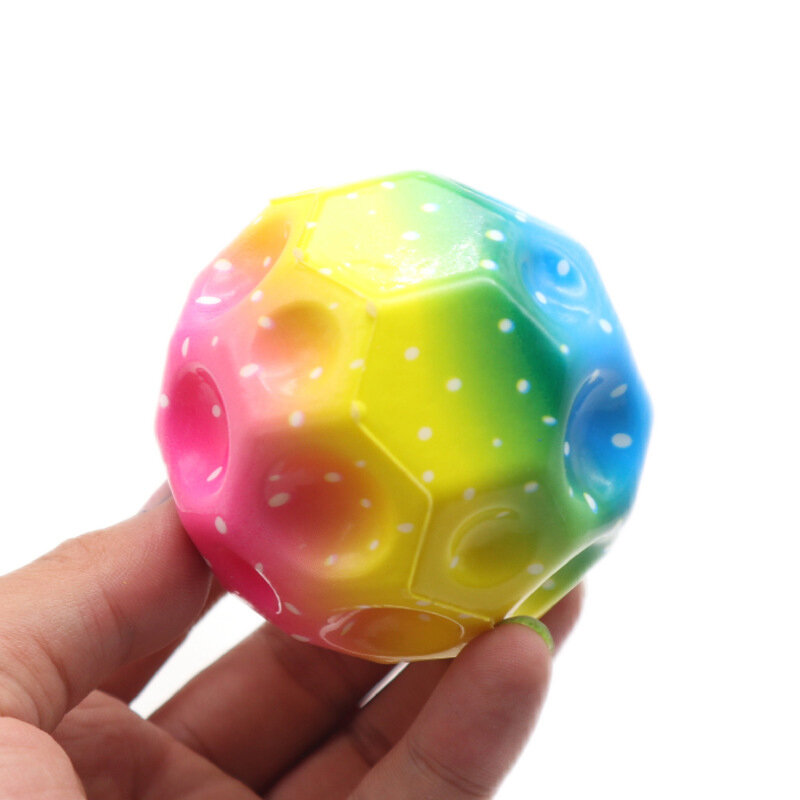 كرة نطاطة بفتحة عالية المرونة للأطفال ، ناعمة ، على شكل قمر مضاد للسقوط ، مسامية ، لعبة داخلية ، خارجية ، تصميم مريح ، 2: