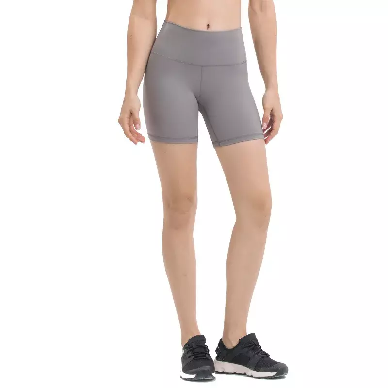 Nieuwe Effen Kleur Nude Yoga Shorts Hoge Taille Perzik Butt Strakke Elastische Training Sportbroek Voor Vrouwen