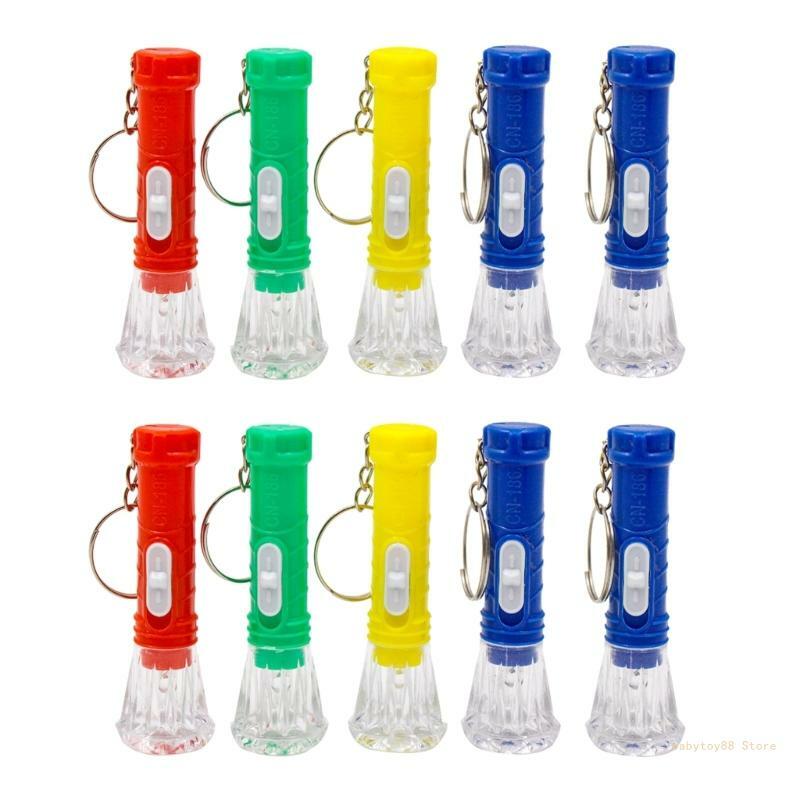 Y4UD 10 stuks mini led-zaklamp sleutelhanger draagbare LED-zaklamp voor kamperen