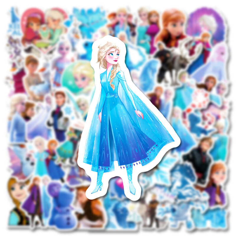 10/30/50pcs Cute Disney Cartoon Frozen Stickers Anime Graffiti bagagli chitarra cancelleria impermeabile Kawaii Anime Decal all'ingrosso