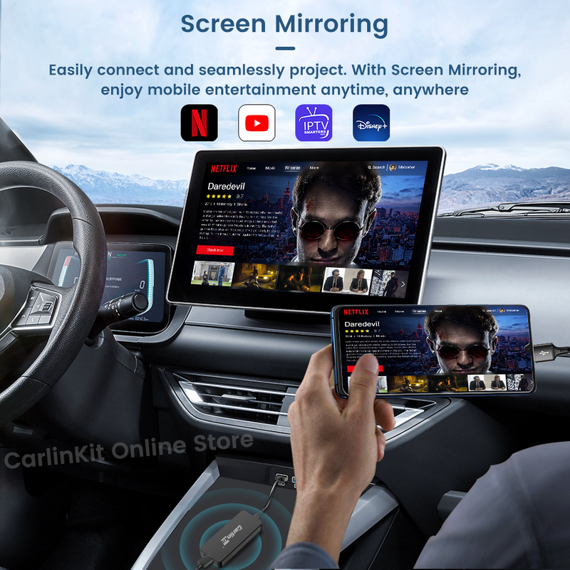 CarlinKit-Dongle USB Carplay pour Apple, Android Auto Mirrorexhauspour remise en état du système Android, lecteur de navigation Airplay, boîte à maillons intelligents