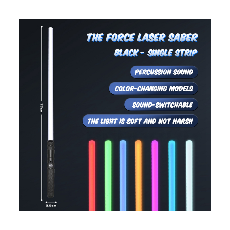 Laser Light Saber Rechargeable Flash 2 in 1 Shock Technology Sound Effect 15 Color Cosplay Toys Birthday Gift-B