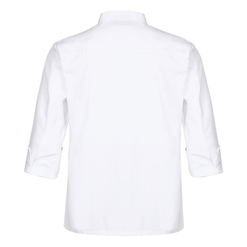 Chaqueta blanca de manga larga para hombre, uniforme de Chef para restaurante, Hotel, cocina, ropa de cocina, camisas de servicio de comida