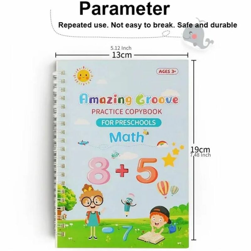 Buku Fotokopi Buku Latihan Sulap Anak-anak Dapat Digunakan Kembali Gratis Menghapus Mainan Anak-anak Menulis Stiker Buku Salinan Bahasa Inggris Latihan Orang Tua