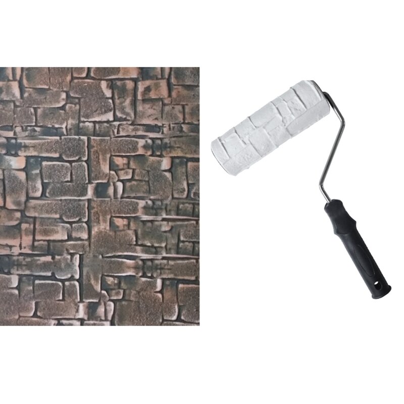 Ferramenta pintura rolo gravação tijolo para decoração parede imitação tijolo padrão diy arte pintura textura