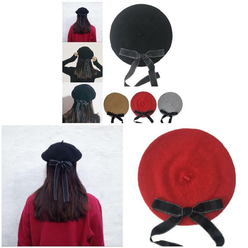 Берет, винтажная элегантная мягкая эластичная шапка, Легкая классическая зимняя шапка