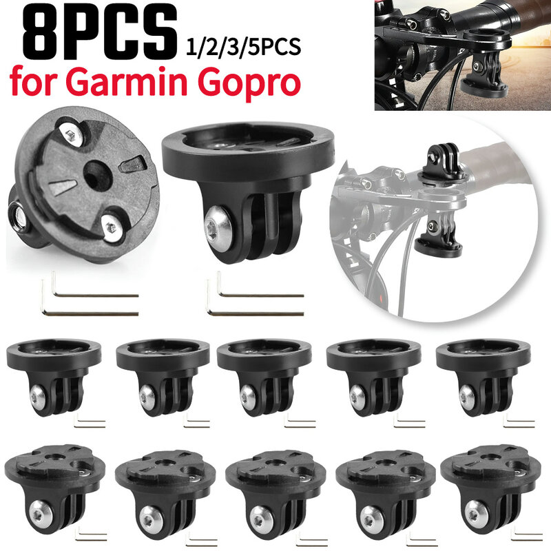 Support de caméra de sport en alliage d'aluminium pour vélo, adaptateur pour interface Garmin Edge, 8 pièces