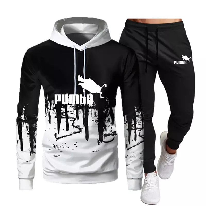2023 NEW Men's Fashion Hoodie Sportswear Men's Sets Hoodies+Pants Autumn and Winter Sport Suits Casual Sweatshirts Tracksuit