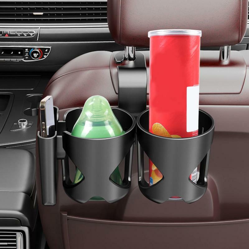 Soporte para bebidas en el asiento trasero del coche, portavasos automotriz elegante, organizador de ahorro de espacio, organizador de almacenamiento reutilizable para botellas de bebidas