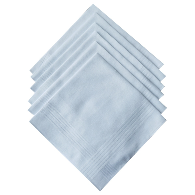 4 pçs/lote Lenço branco puro algodão dos homens lenço DIY especial lenço de cor pura