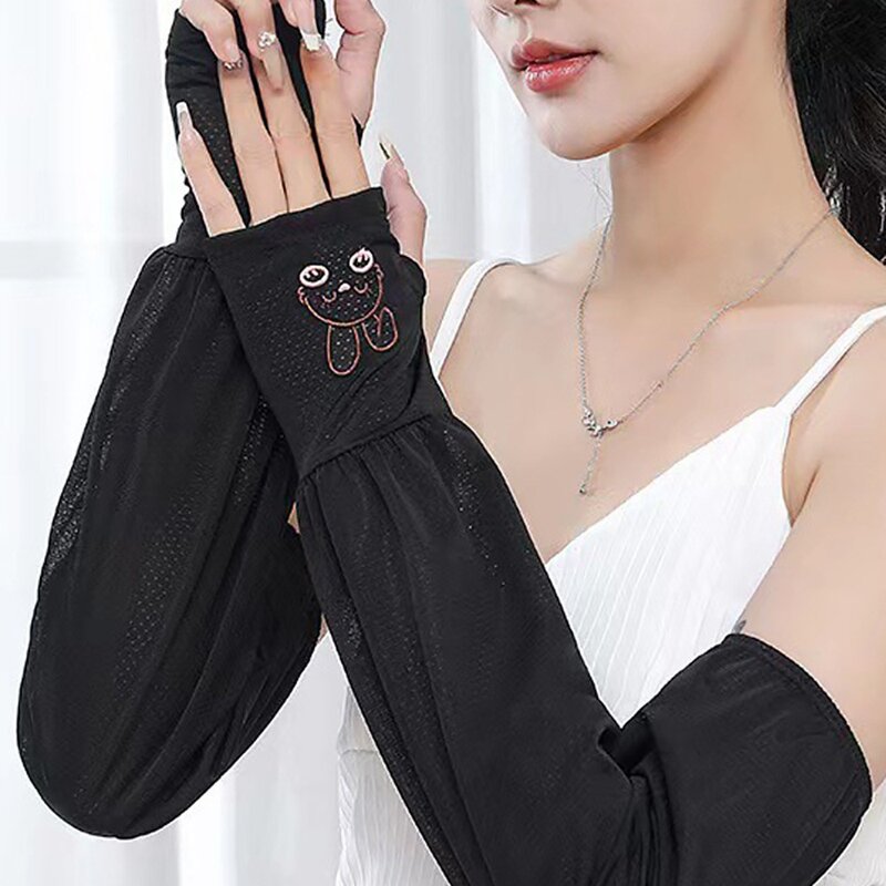 Little Rabbit Sunscreen Sleeves Fashion Loose Uv Protection Ice Silk Sleeves Lightweight Arm Cover Summer