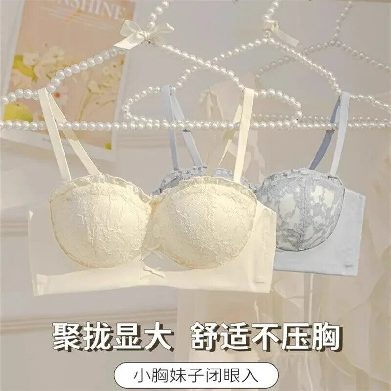 The New Lace Small Breast Push-up No Underwire Underwear Women's Top Top Beauty Back Sexy Bra Adjustable Side Bra