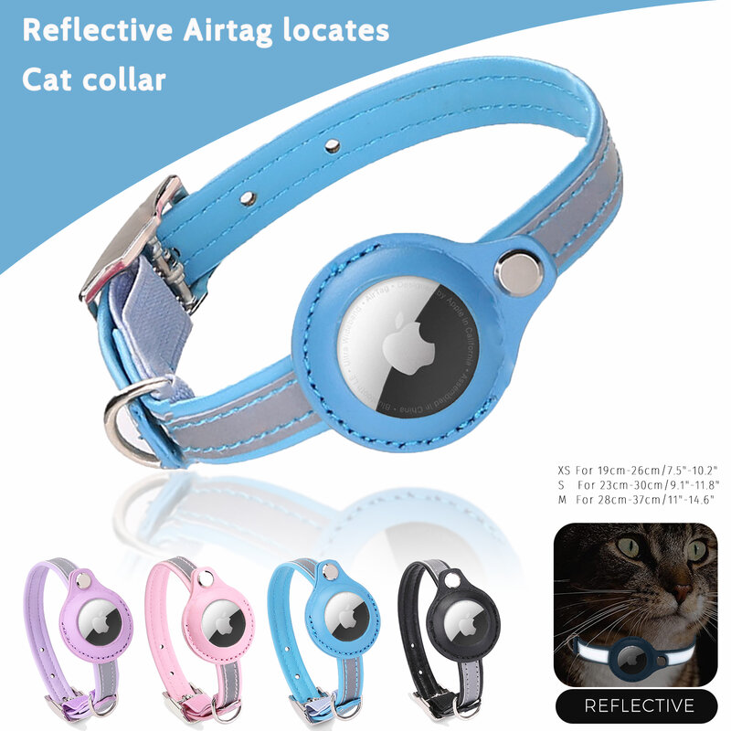 Collares reflectantes para mascotas con funda Airtag, Collar para gatos con funda protectora para localizador antipérdida, accesorios para perros, 1 unidad