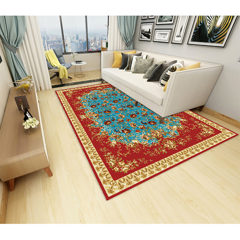 Estilo étnico boêmio casa decoração tapete, tapete macio do assoalho, antiderrapante, grande área, sala de estar, quarto