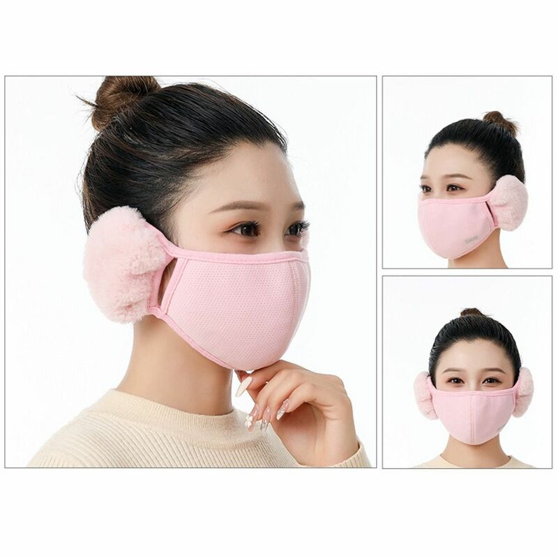 Female Windproof Winter Warm Mouth Cover Ear Warmer Outdoor Mask Earmuffs