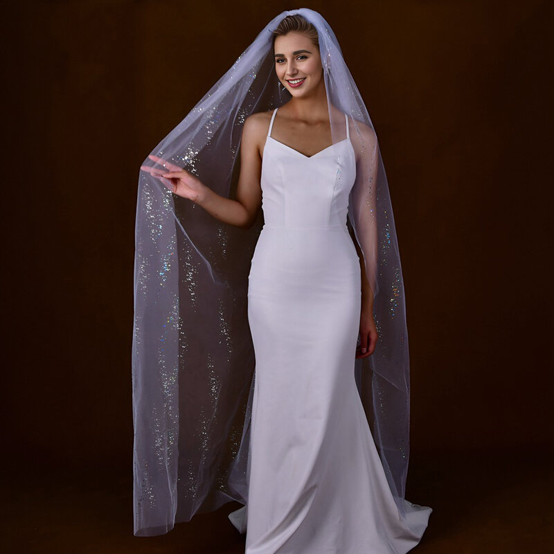 فانتازي ترتر غطاء رأس للعرائس ، حجاب زفاف من طبقة واحدة ، خالدة للغاية ، BL4023