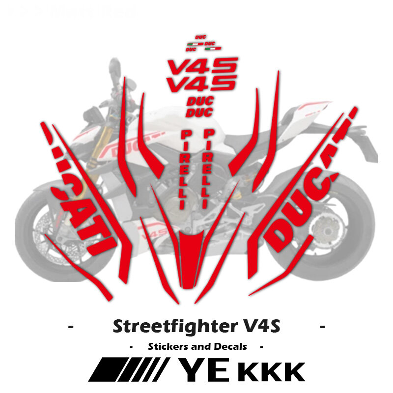 Per Ducati Streetfighter V4 V4S Full Car Sticker Decal moto carenatura Shell Sticker Decal Full Body Line Version