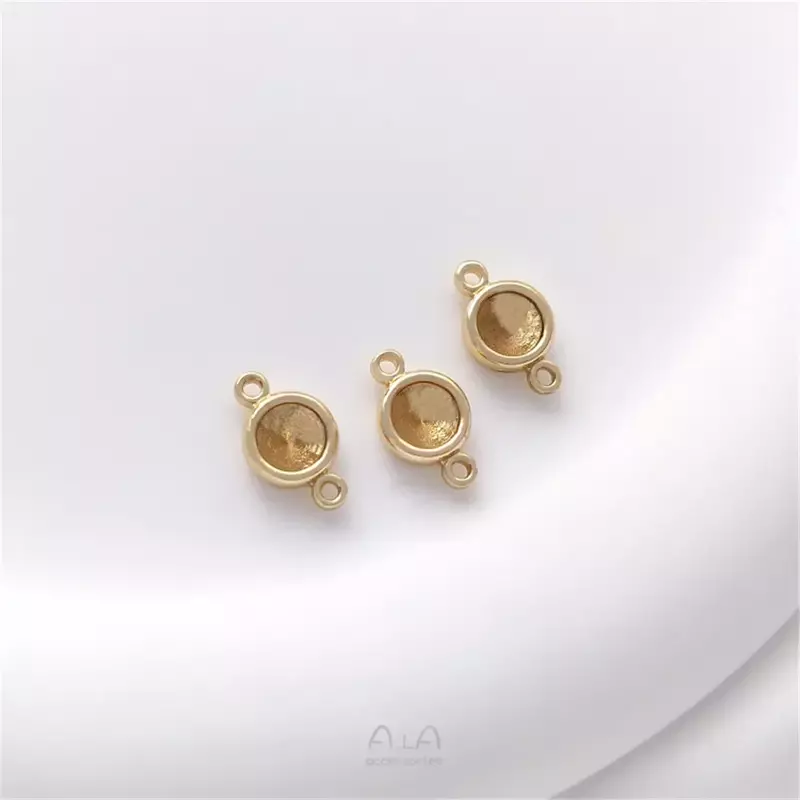 Supporto per perle a doppio orecchio placcato oro 14K accessori fai da te connettori a doppia sospensione materiale per copricapo adesivo fai da te fatto a mano