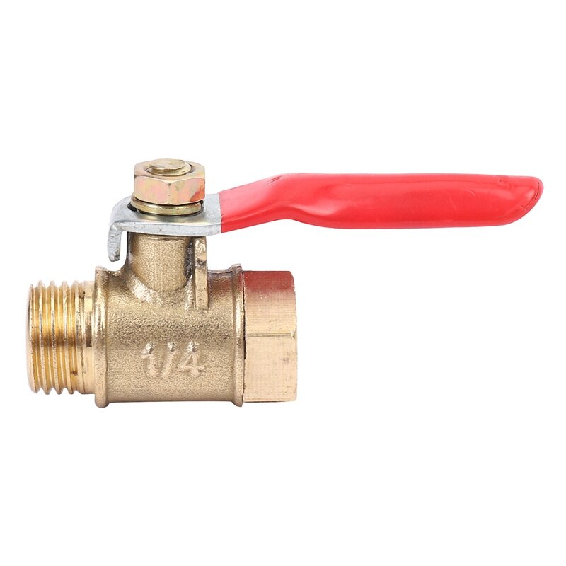 16PCS 1/4 Inch Heavy Duty Brass Ball Valve Shut Off Switch Male And Female NPT Thread Pipe Fitting