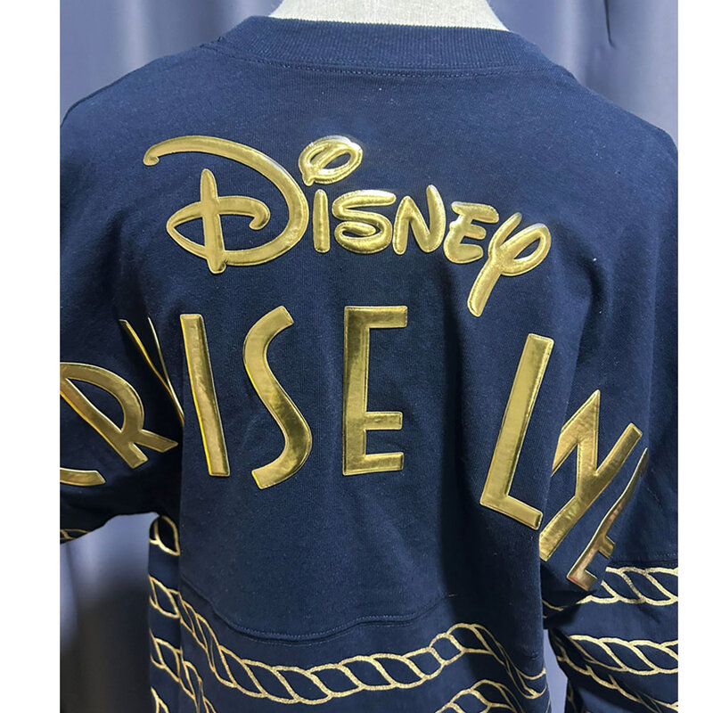 Disney-Hoodies de Mickey Mouse feminino, unissexo, carta Cruise Line, solta, gola O, manga comprida, jumper casal, casual, novo