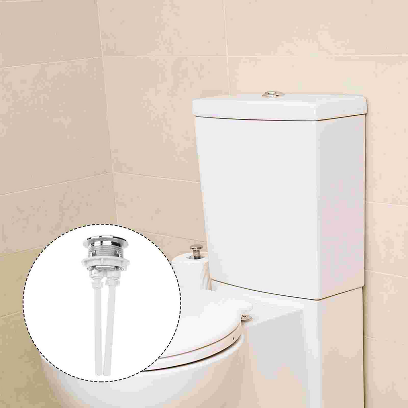 38mm Toilet Dual Flush bulat kepala tombol tekan Electroplating katup tangki air aksesori kamar mandi Push penyimpan air batang