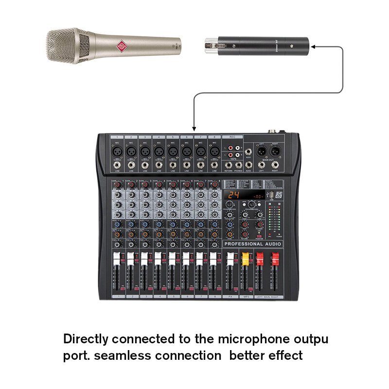 AMPLIFICADOR DE micrófono dinámico portátil profesional, Senmi-MF1, ganancia de 28dB, reducción de bajo ruido para tarjeta de sonido