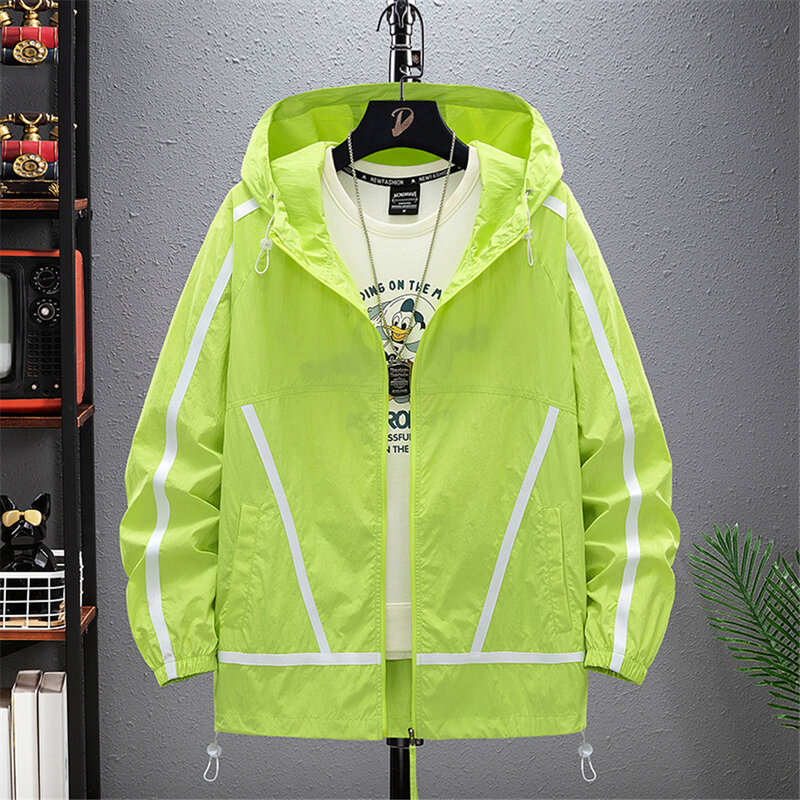 2024 Summer Thin Jacket Men Sun-protective Jackets Plus Size 9XL Fashion Casual Patchwork Coats Thin Clothes