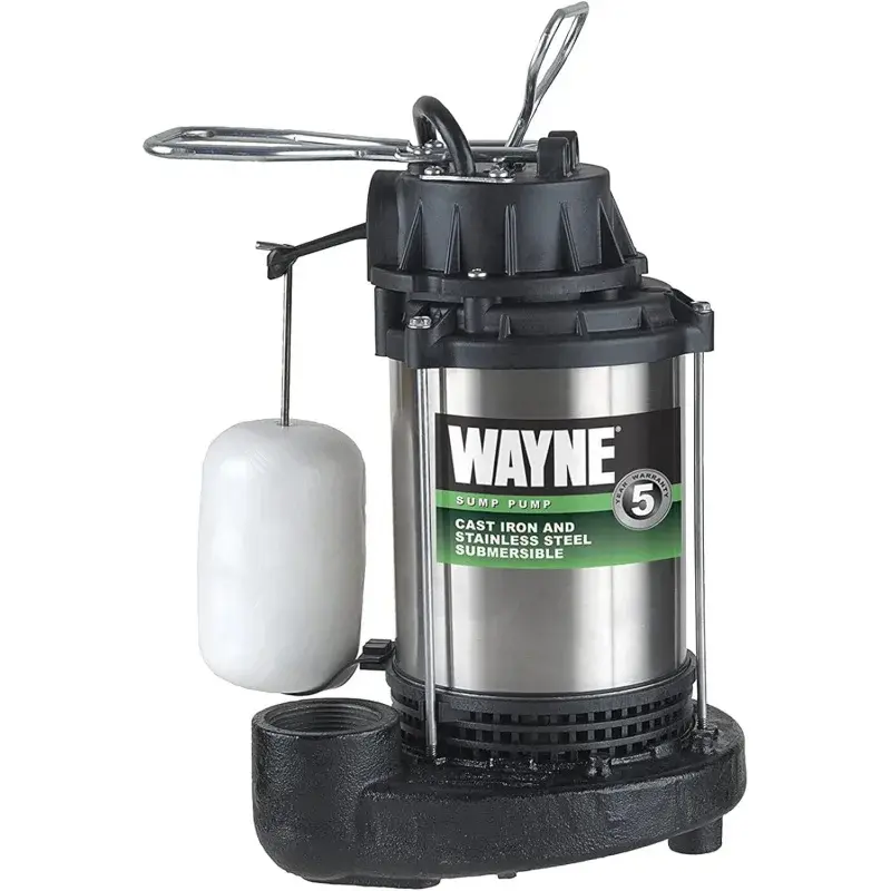 Wayne 58321-WYN3 CDU980E 3/4 HP Submersible Cast Iron and Stainless Steel Sump Pump with Integrated Vertical Float Switch, Large